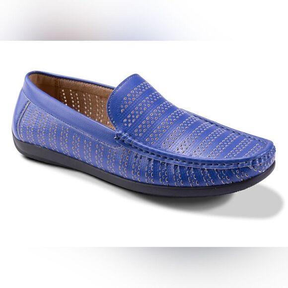 MONTIQUE MEN'S PURPLE PERFORATED DRIVING SHOE S22. - Picture 1 of 1